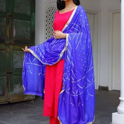 Ambraee Women Pink Pleated Kurta with Trousers & With Dupatta image 5