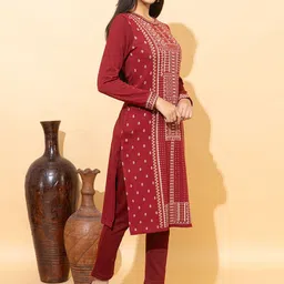 Anouk Women Floral Printed Regular Kurta with Trousers image 3