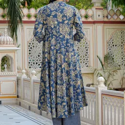 IKRASS Floral Printed Empire Anarkali Kurta with Trousers & Dupatta image 5