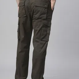 pronk Men Solid Olive Track Pants image 2