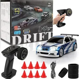 Mini RC Drift Car with Gyro, 1/43 Scale Remote Control Car High Speed Racing Mi-image-0