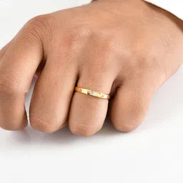 Ornate Jewels Men Gold Plated American Diamond Studded Finger Ring image 5