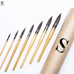 Handmade Soft Aqua Long Synthetic Hair with Stainless Wire Ideal for Art Paint-image-33