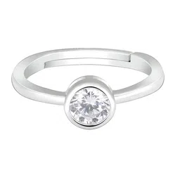 GIVA Rhodium Plated Sterling Silver Adjustable Finger Ring image 3