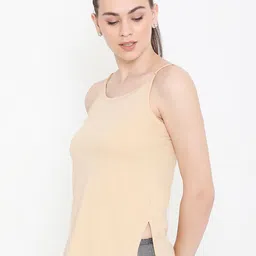 Feelings Non Padded Pure Cotton Kurti Slip Camisole with Adjustable Straps image 3