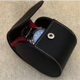 chestkraft Portable Single Watch Case Organiser Box In Faux Leather( SET OF TWO CASES) Watch Box image 4