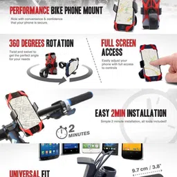uspot 360° Rotatable Mobile Holder Bike Cycle Handlebar Bike Mobile Holder image 5
