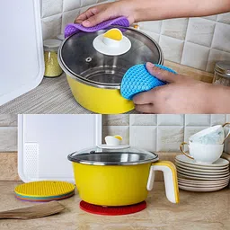 urban utopia Round Silicone Hot Mats and Trivets for Hot Dishes and Hot Pots (Multi Color) Non-slip Trivet image 2