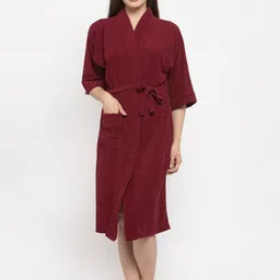 flipkart smartbuy Maroon 2 Free Size Bath Robe-picture-17