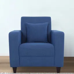 woodsworth from pepperfry Alba Fabric 1 Seater Sofa In Denim Blue Colour image 1