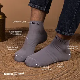 socksland Men Solid Ankle Length image 3
