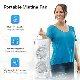 Dollvo Mini Cooler Personal Cooling with LED Lights & Remote | USB Rechargeable, 3 Fan Cooling Pad image 4