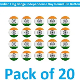 SINAL Pack of 20 Indian Flag Badge Independence Day Pin Button (IBB2.3) Brooch-picture-11