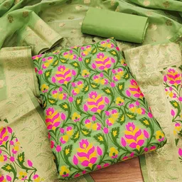 Panzora Floral Woven Design Unstitched Dress Material-image-99