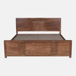 woodsworth from pepperfry Gardener Solid Wood Queen Size Bed In Scratch Resistant Rustic Teak Finish image 5