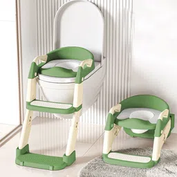 kiddery Convertible Toilet Trainer with Safety Handles 4 Step Potty Seat-picture-24