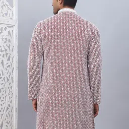 jompers Men Embroidered Pure Cotton Straight Kurta image 3