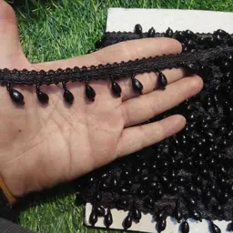 divara DIVARABlack hanghing lace4060(pack of 4meter, width-30mm) blackpearllace Lace Reel image 3