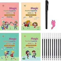 onshhm Hd0205 Magic CopyBook For Kids Magic Practice book (4 BOOK+10REFILL+1pen +1grip) image 5