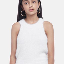 Coolsters by Pantaloons Girls Off White Pullover with Fuzzy Detail-picture-10