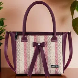 LOREM Printed Oversized Bowling Satchel with Bow Detail-picture-35