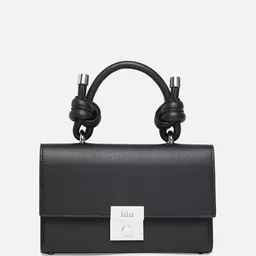 behno New York Textured Leather Structured Satchel with Bow Detail-picture-31