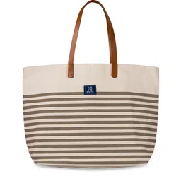 AQVA Brown Striped Shopper Cotton Shoulder Bag-picture-58