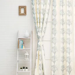 Ariana Blue Embroidered Tree Blackout Eyelet Door Curtain-image-60
