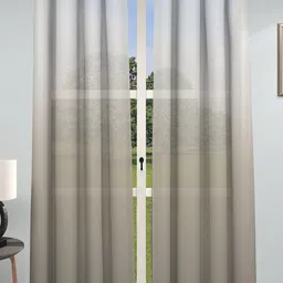 GM Set of 2 Grey Colourblocked Sheer Door Curtain-picture-36