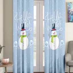 THEYAYACAFE Blue Black Out Long Door Curtain-picture-20