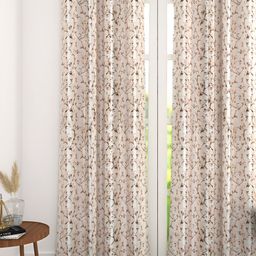THE CONVERSION Cream & Brown Floral Long Door Curtain-picture-28