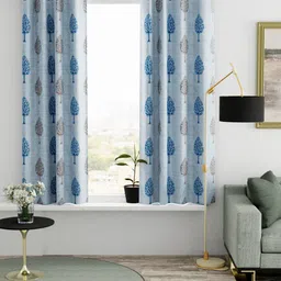 kopa BIANCA Blue & White Set of 2 Floral Window Curtain-picture-44