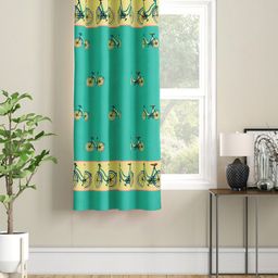 SEJ by Nisha Gupta Fluorescent Green & Yellow Quirky Window Curtain-picture-1