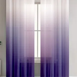 HOMADORN Purple & White Set of 2 Sheer Door Curtain-picture-18