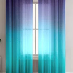 HOMADORN Purple & Turquoise Blue Set of 2 Sheer Door Curtain-picture-30
