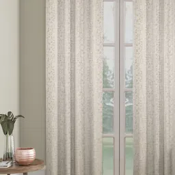 SOKNACK Cream-Coloured Printed Black Out Door Curtain-picture-41