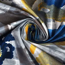 Aura Blue & White 2 Pcs Abstract Printed Door Curtain image 3