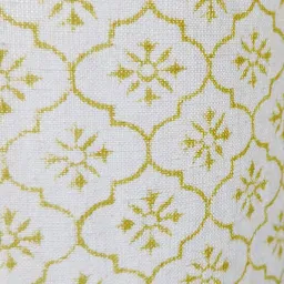 DESIGN GAATHA Off White & Olive Green Cotton Floral Door Curtain image 4