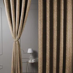 Nefertiti Home Coffee Brown 2 Pcs  Floral Black Out Door Curtain image 4