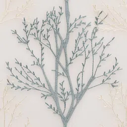 Ariana Blue Embroidered Tree Blackout Eyelet Door Curtain image 3