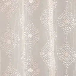 ROSARA HOME White & Gold-Toned Set of 2 Sheer Window Curtains image 3