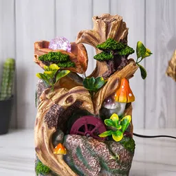 CHRONIKLE Brown & Green Jungle-Themed Water Fountain With LED Crystal Ball-picture-20