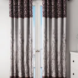 Home Sizzler Brown Set of 2 Printed Door Curtains-image-41