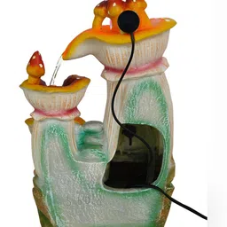 CHRONIKLE Cream & Yellow Cabin Water Fountain With LED Crystal Ball image 2