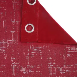 Cortina Red 2 Pieces Black Out Long Door Curtains image 2