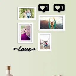 art street Margaret Set Of 4 White Synthetic Wood Collage Photo Frames image 1