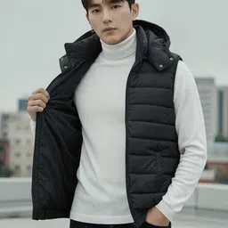 Men Solid Cape Jacket-image-1