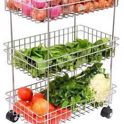 shivay 3 LAYER SS BASKET Steel Kitchen Trolley-picture-15