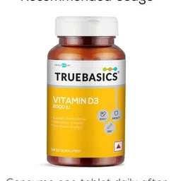 TrueBasics Vitamin D3 For Healthy Bones & Strong Muscles - 50 Capsules image 3
