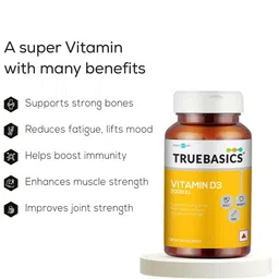 TrueBasics Vitamin D3 For Healthy Bones & Strong Muscles - 50 Capsules image 4